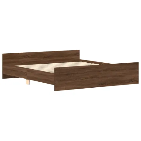 Cadre de lit sans matelas chêne marron 160x200 cm