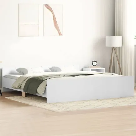 Cadre de lit sans matelas blanc 180x200 cm