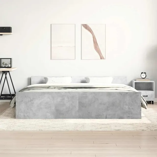 Cadre de lit sans matelas gris béton 180x200 cm