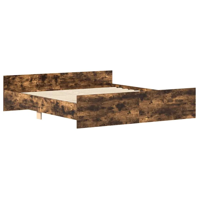 Cadre de lit sans matelas chêne fumé 180x200 cm