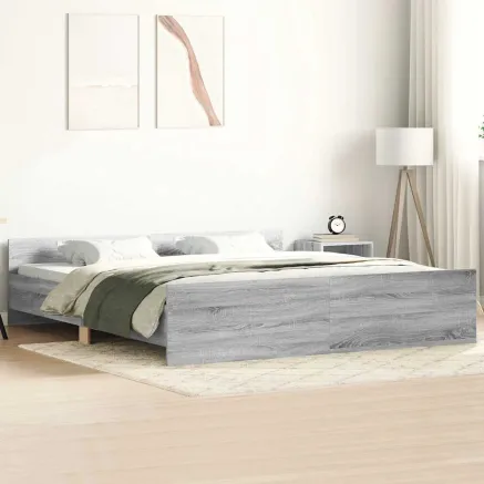 Cadre de lit sans matelas sonoma gris 180x200 cm
