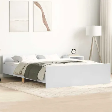 Cadre de lit sans matelas blanc 120x190 cm