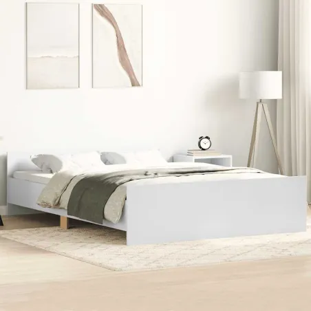 Cadre de lit sans matelas blanc 120x190 cm