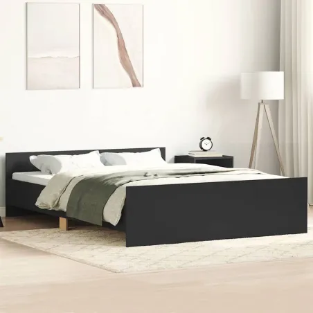 Cadre de lit sans matelas noir 120x190 cm