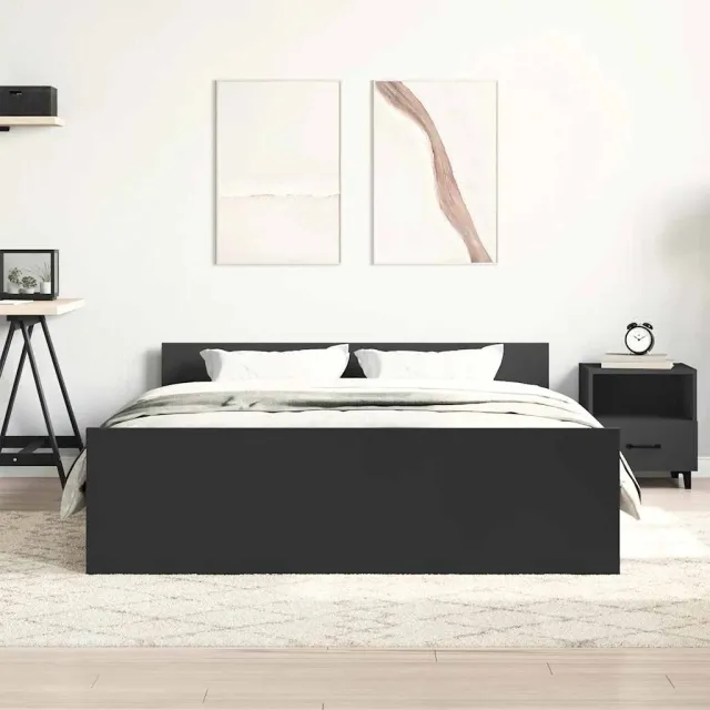 Cadre de lit sans matelas noir 120x190 cm