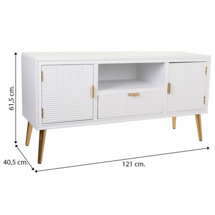 Buffet Alexandra House Living Blanc Doré 40 x 61 x 121 cm 2