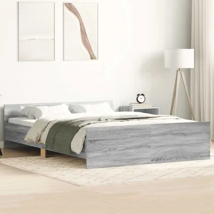Cadre de lit sans matelas sonoma gris 120x190 cm