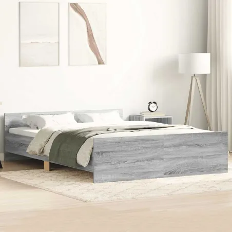 Cadre de lit sans matelas sonoma gris 120x190 cm