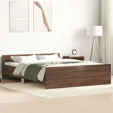 Cadre de lit sans matelas chêne marron 120x190 cm