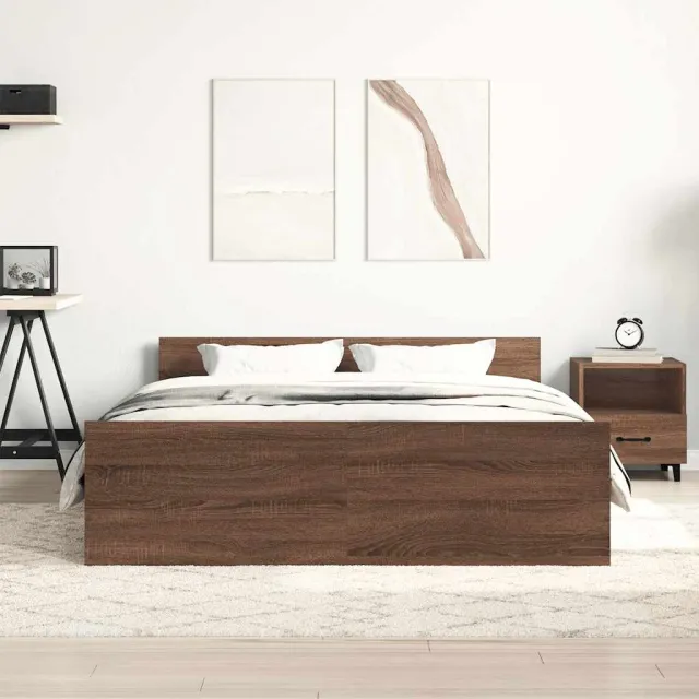 Cadre de lit sans matelas chêne marron 120x190 cm