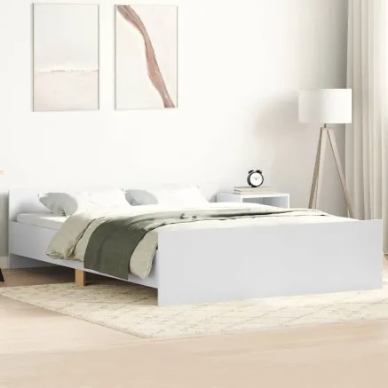 Cadre de lit sans matelas blanc 140x190 cm