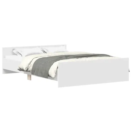 Cadre de lit sans matelas blanc 140x190 cm 2