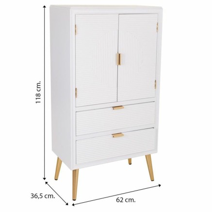 Armoire Alexandra House Living Blanc Doré Bois MDF 36 x 118 x 62 cm 2