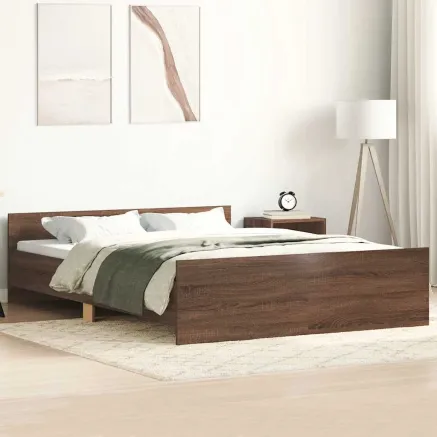 Cadre de lit sans matelas chêne marron 140x190 cm