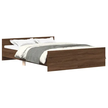 Cadre de lit sans matelas chêne marron 140x190 cm 2