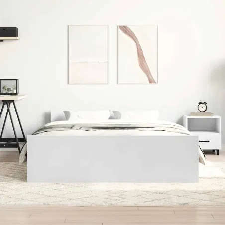 Cadre de lit sans matelas blanc 135x190 cm