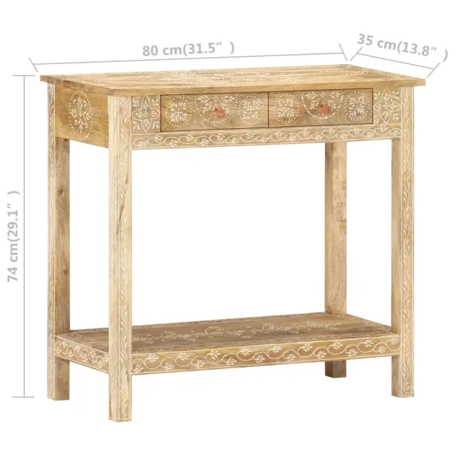 Table console 80x35x74 cm Bois de manguier massif