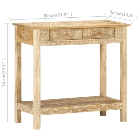 Table console 80x35x74 cm Bois de manguier massif