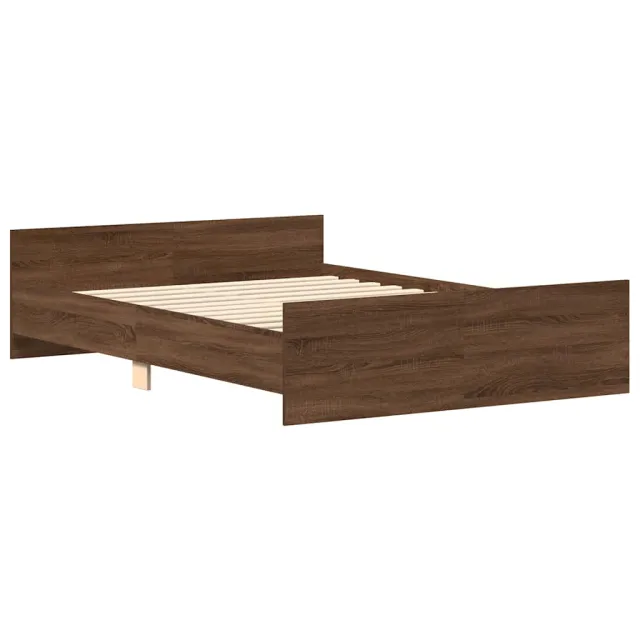 Cadre de lit sans matelas chêne marron 135x190 cm