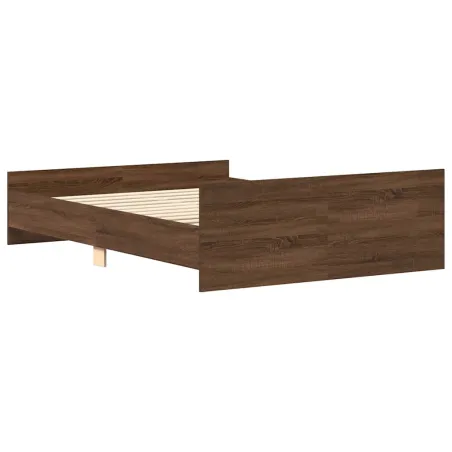 Cadre de lit sans matelas chêne marron 135x190 cm