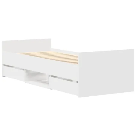 Cadre de lit sans matelas blanc 100x200 cm