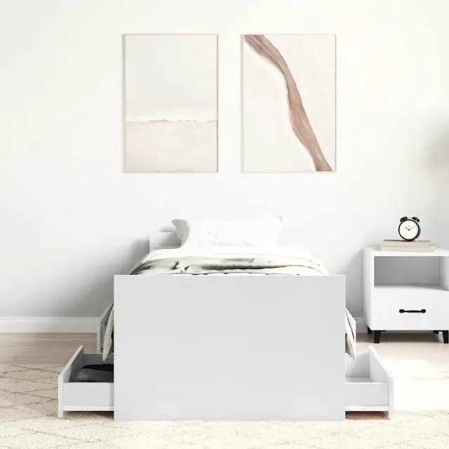 Cadre de lit sans matelas blanc 100x200 cm