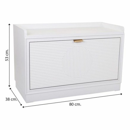 Bench Alexandra House Living Golden MDF Wood 38 x 53 x 80 cm Shoe Rack 2