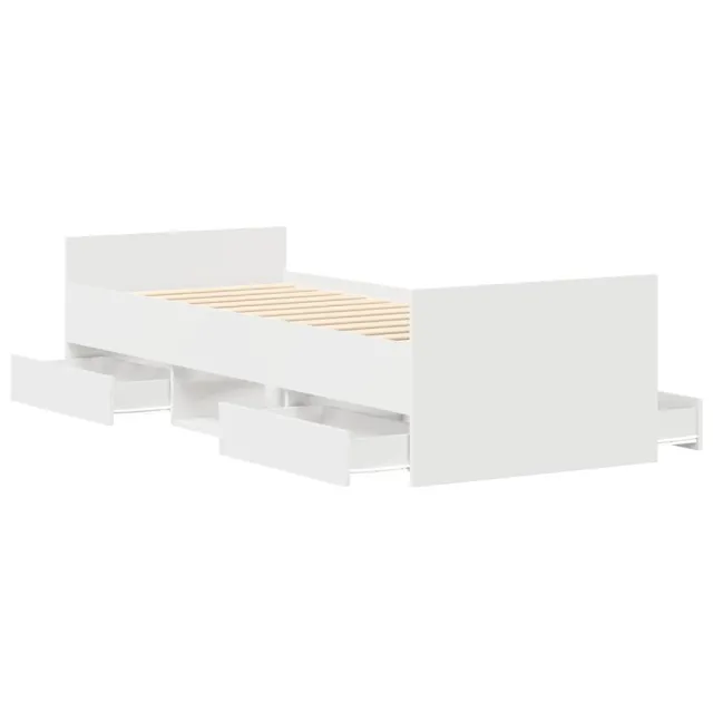Cadre de lit sans matelas blanc 100x200 cm