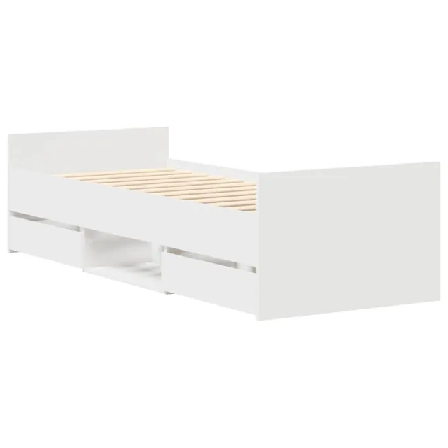 Cadre de lit sans matelas blanc 100x200 cm