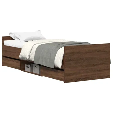 Cadre de lit sans matelas chêne marron 100x200 cm
