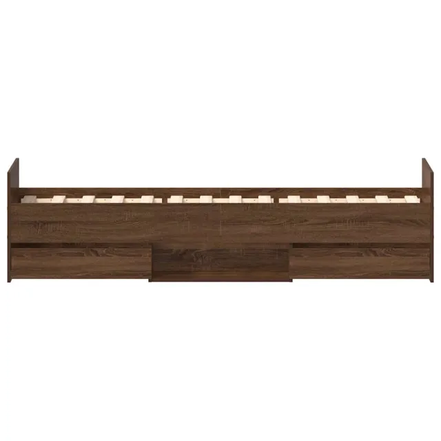 Cadre de lit sans matelas chêne marron 100x200 cm