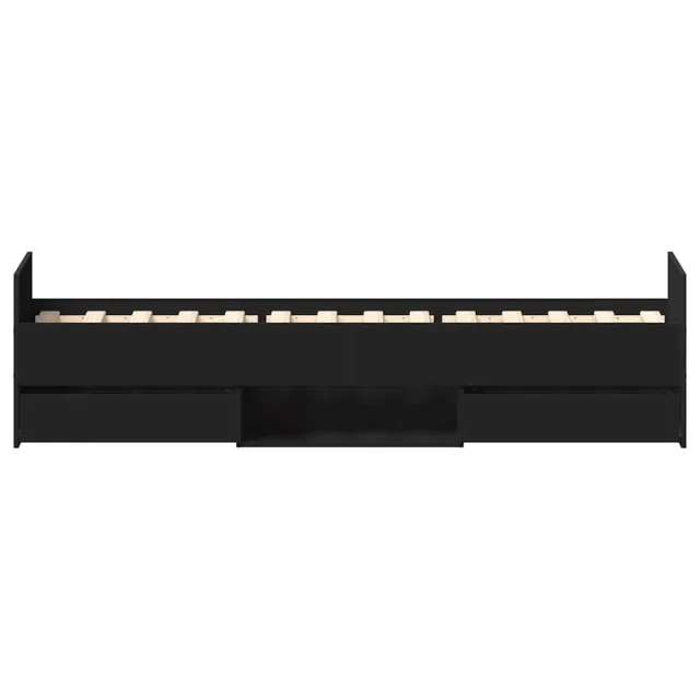 Cadre de lit sans matelas noir 90x200 cm