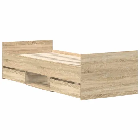 Cadre de lit sans matelas chêne sonoma 90x200 cm