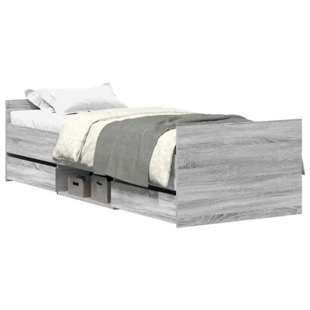 Cadre de lit sans matelas sonoma gris 90x200 cm 2