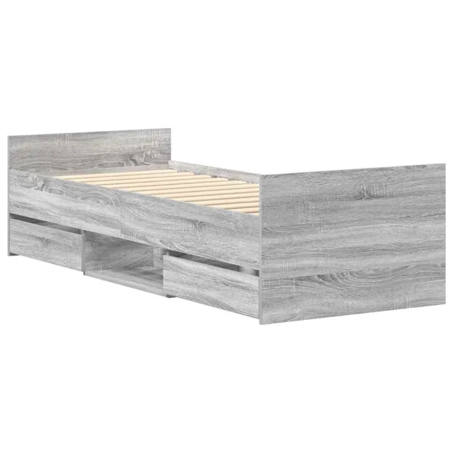 Cadre de lit sans matelas sonoma gris 90x200 cm