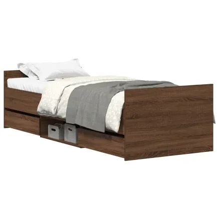 Cadre de lit sans matelas chêne marron 90x200 cm 2