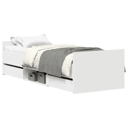 Cadre de lit sans matelas blanc 90x190 cm 2
