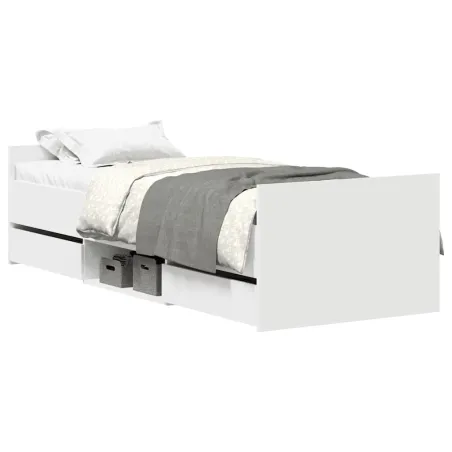 Cadre de lit sans matelas blanc 90x190 cm