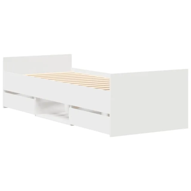 Cadre de lit sans matelas blanc 90x190 cm