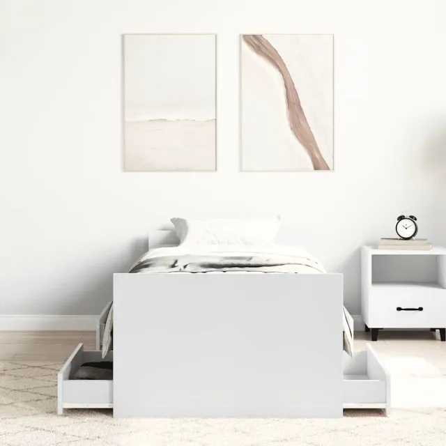 Cadre de lit sans matelas blanc 90x190 cm