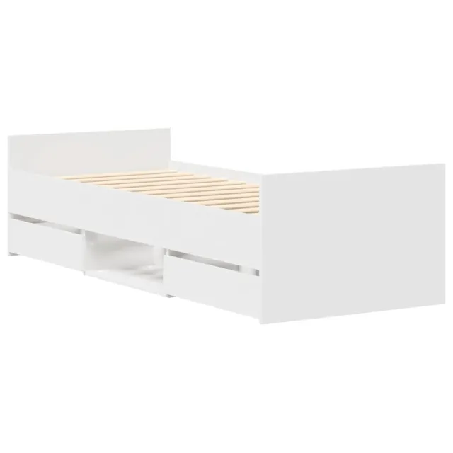 Cadre de lit sans matelas blanc 90x190 cm