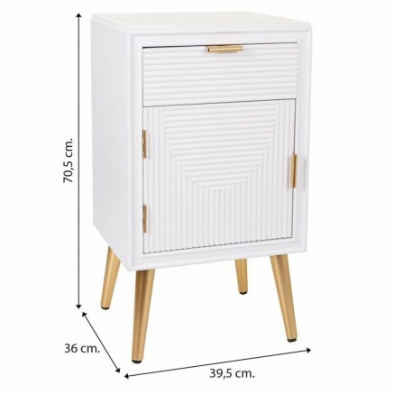 Mesita de Noche Alexandra House Living Dorado 36 x 70 x 39 cm 2