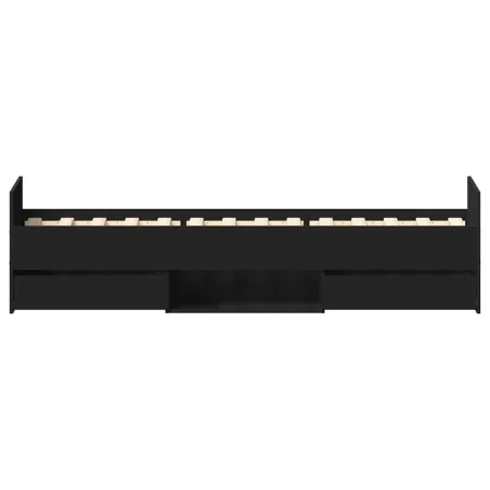 Cadre de lit sans matelas noir 90x190 cm