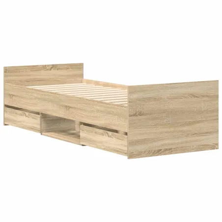Cadre de lit sans matelas chêne sonoma 90x190 cm