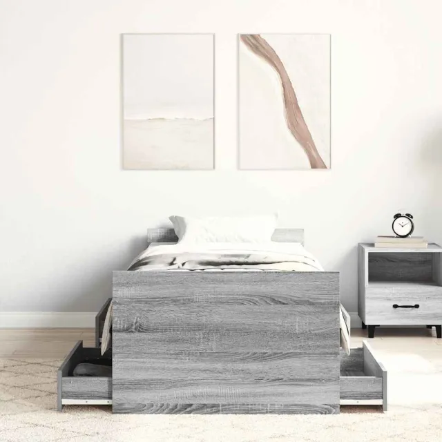 Cadre de lit sans matelas sonoma gris 90x190 cm