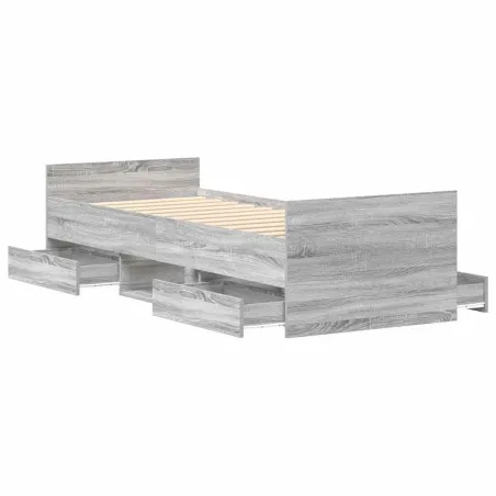 Cadre de lit sans matelas sonoma gris 90x190 cm