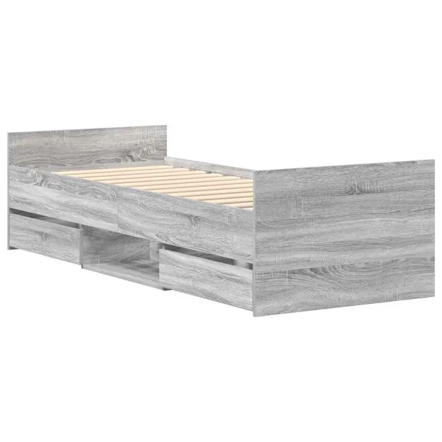 Cadre de lit sans matelas sonoma gris 90x190 cm