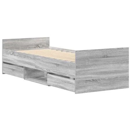 Cadre de lit sans matelas sonoma gris 90x190 cm