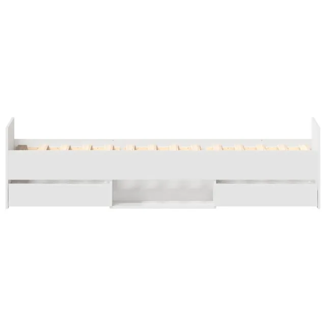 Cadre de lit sans matelas blanc 75x190 cm