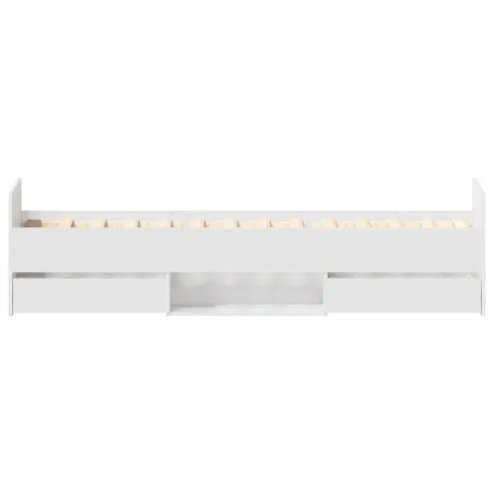 Cadre de lit sans matelas blanc 75x190 cm